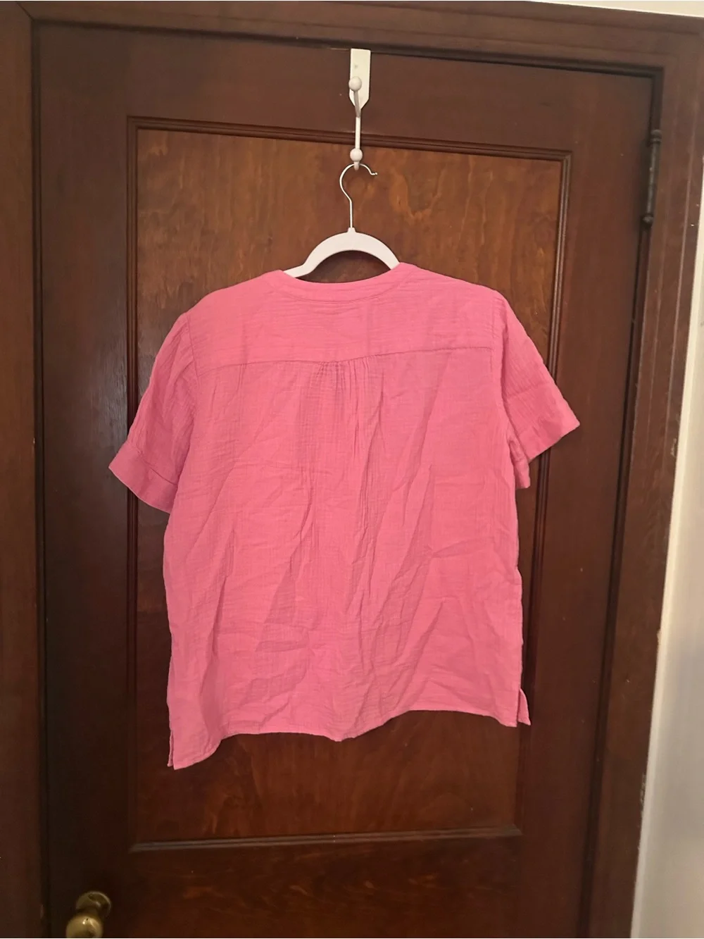 J. Crew V-Neck Soft Double-Gauze Popover Top M